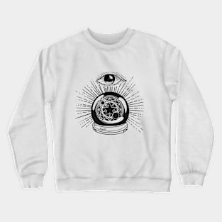 Divination Crystal Ball Eye Witchcraft Black And White Crewneck Sweatshirt